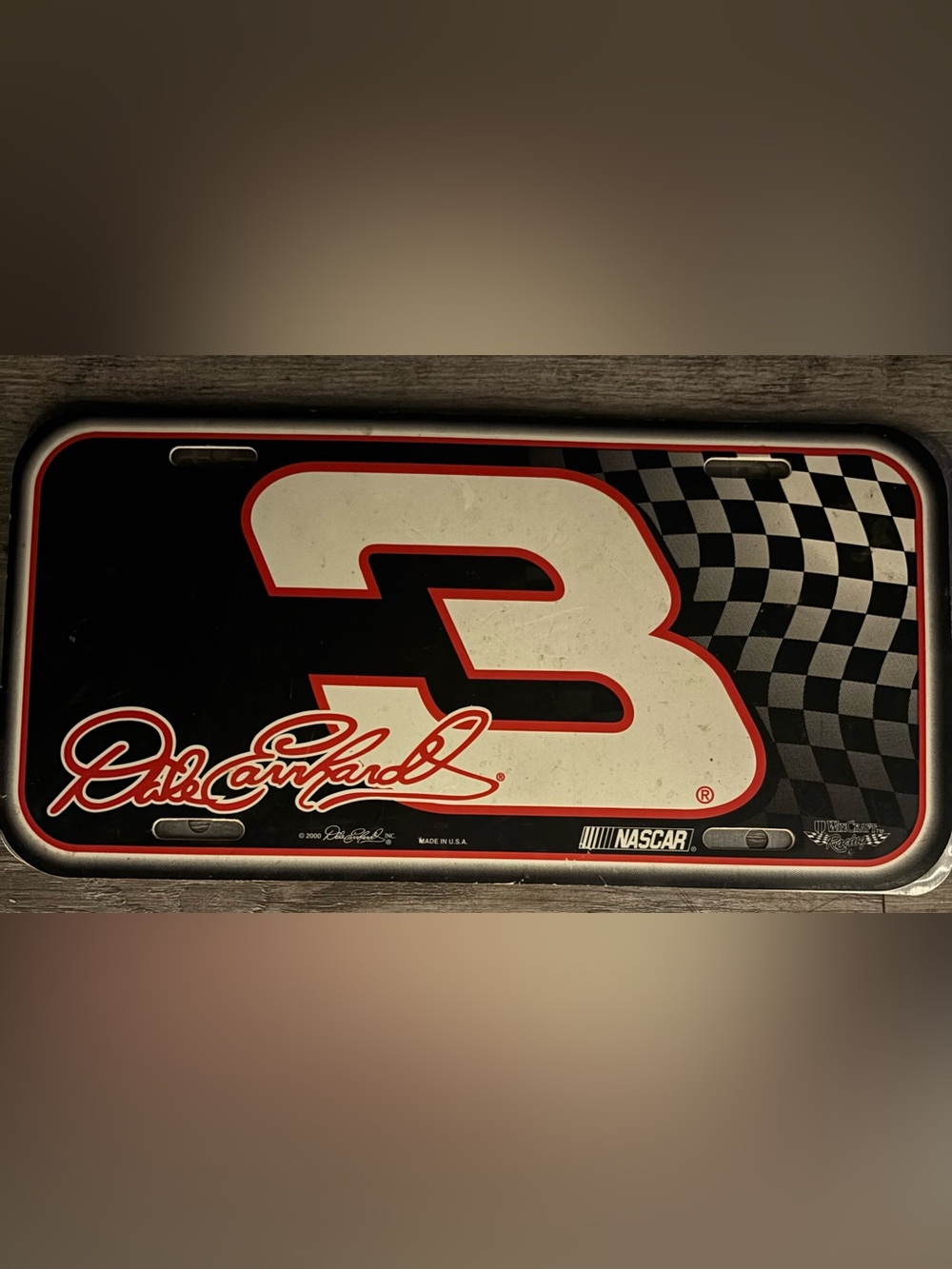 vintage Dale Earnhardt Sr. #3 novelty metal license plate made by WinCraft